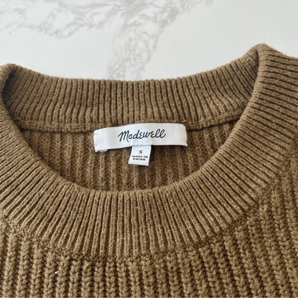 Madewell Mossy green Ribbed Knit Cropped Sweater - Picture 2 of 4